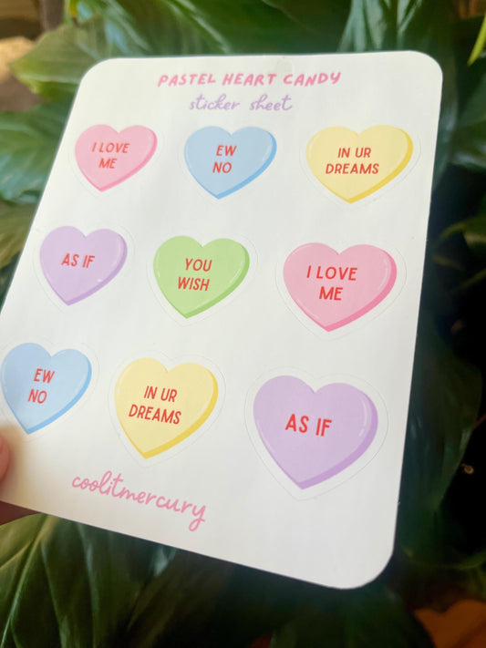 Pastel Hearts Matte Sticker Sheet