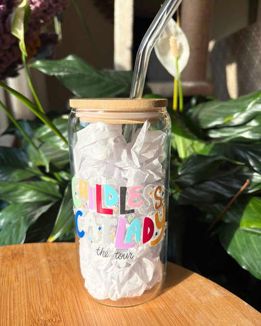 Childless Cat Lady: The Tour 16oz Glass Cup