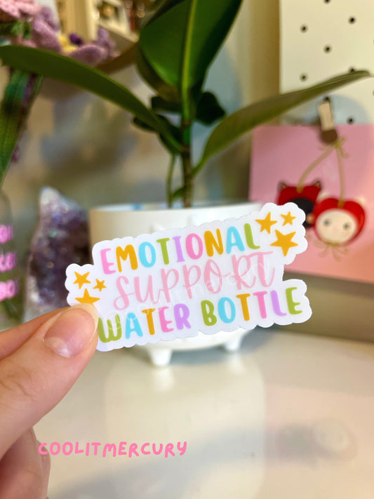 Emotional Support Water Bottle Clear Waterproof Tear-proof Vinyl Sticker