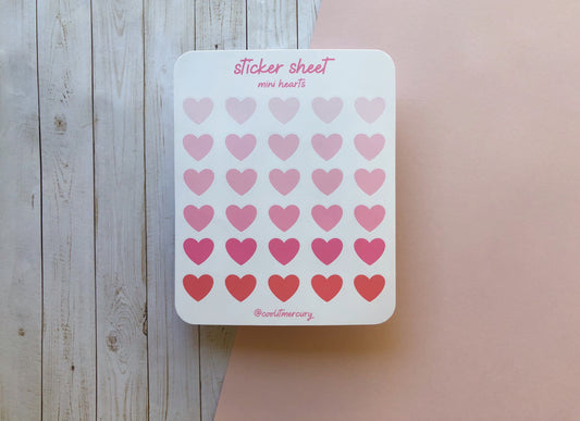 Mini Hearts Matte Sticker Sheet
