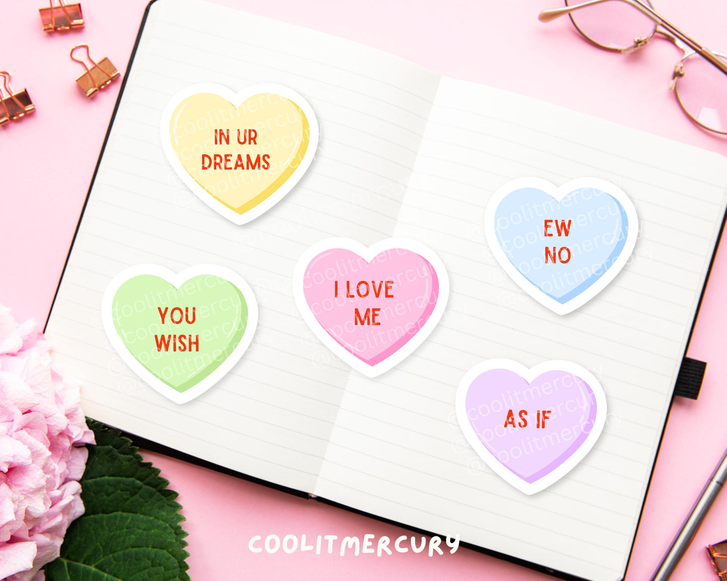 Pastel Heart Candy Glossy Sticker