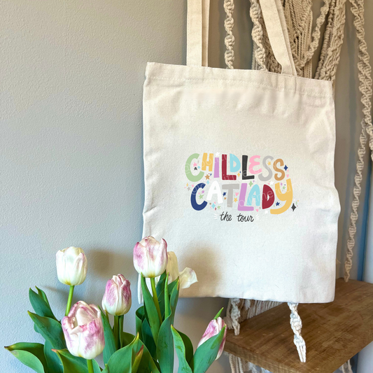 Childless Cat Lady Canvas Tote Bag