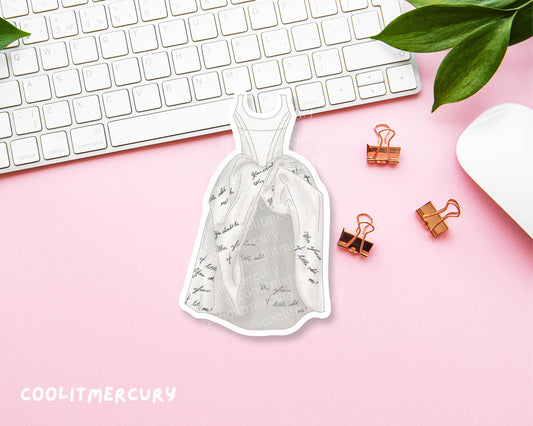 Poetry Era Inspired Dress Glossy Sticker