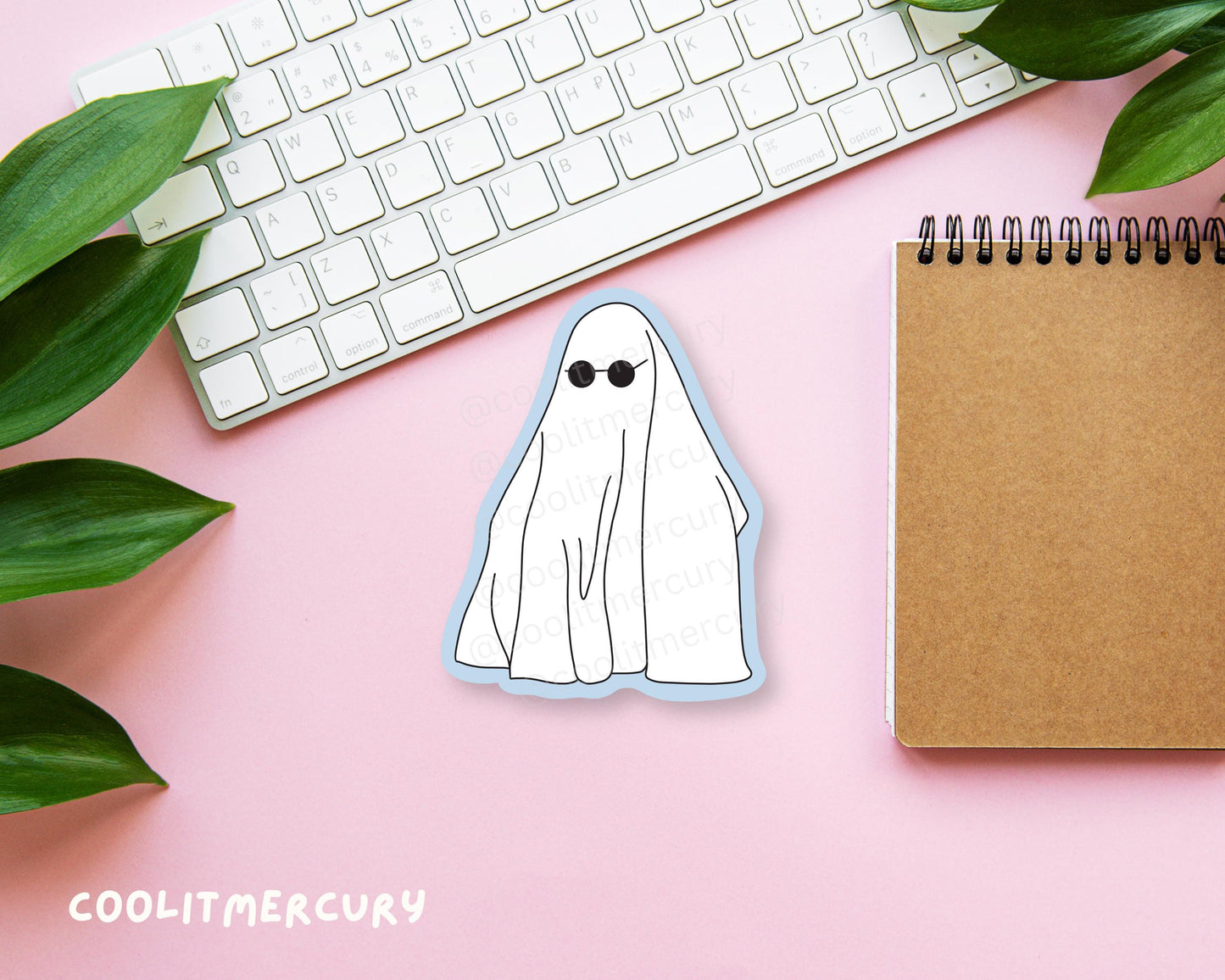 Cool Ghost Glossy Sticker